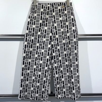 Café Noir - Culotte in Schwarz-Crème mit grafischem Muster