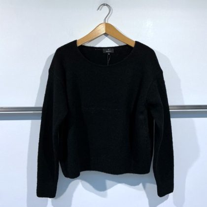 monari – Kuscheliger schwarzer Strickpullover