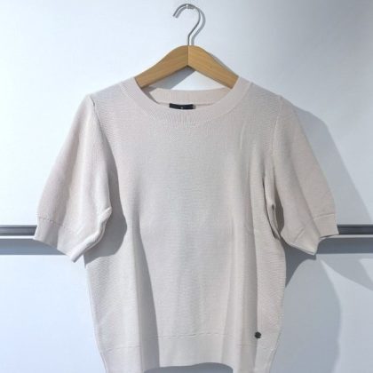 monari - Kurzarmoberteil in Beige in besonderem Strick mit Rundhals