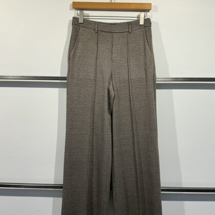Oui - Gerade geschnittene Hose mit feinem Hahnentrittmuster