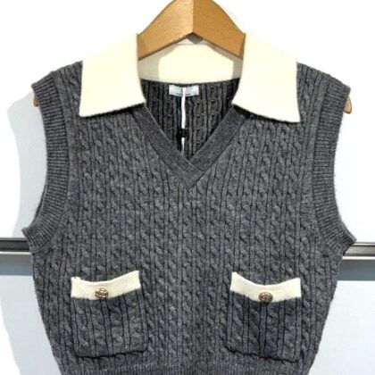Francomina – Superweicher Strickpullunder mit Kragen und V-Ausschnitt