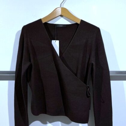 Oui - Braune Langarm-Wickeljacke/Cache-Coeur