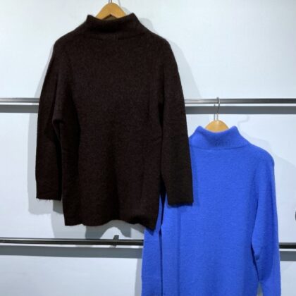 Oui - Weicher Longpulli mit Alpaka mit angestricktem Arm