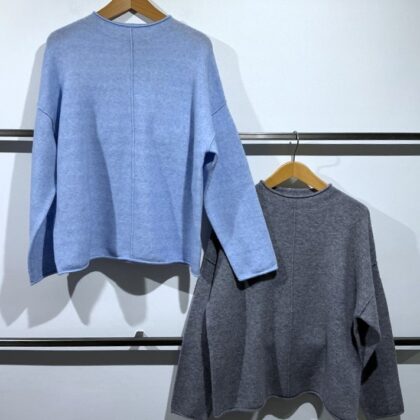 Oui - Weicher Pulli mit nach außen gelegten Nähten und Rollkanten