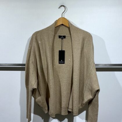 monari - Strickweste mit Schalkragen und Pailletten