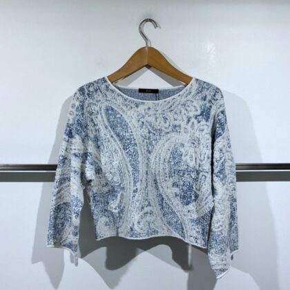 Oui - Pullover im gewaschenen Denim Look