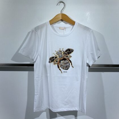 Liu Jo Better - Nachhaltiges T-Shirt mit Print und Strass