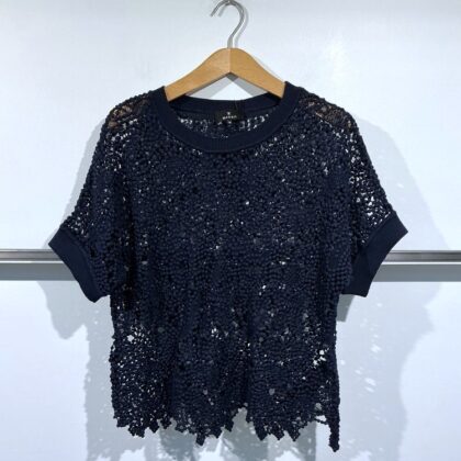 monari - Pullover mit Spitzenmuster