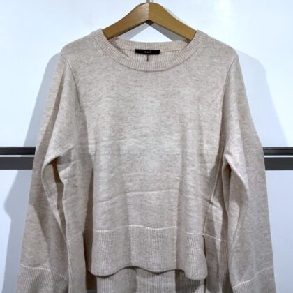 Oui - Pullover mit dekorativen Schlitzen im Beige